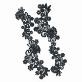 Maxbell 1 Pair DIY Flower Embroidered Cloth Sew On Patch Sew Motif Applique Black - Aladdin Shoppers