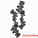 Maxbell 1 Pair DIY Flower Embroidered Cloth Sew On Patch Sew Motif Applique Black - Aladdin Shoppers