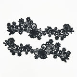 Maxbell 1 Pair DIY Flower Embroidered Cloth Sew On Patch Sew Motif Applique Black - Aladdin Shoppers