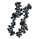 Maxbell 1 Pair DIY Flower Embroidered Cloth Sew On Patch Sew Motif Applique Black - Aladdin Shoppers