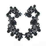 Maxbell 1 Pair DIY Flower Embroidered Cloth Sew On Patch Sew Motif Applique Black - Aladdin Shoppers
