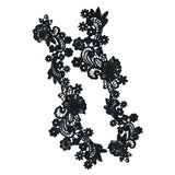 Maxbell 1 Pair DIY Flower Embroidered Cloth Sew On Patch Sew Motif Applique Black - Aladdin Shoppers