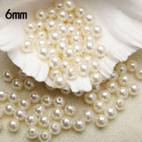 Maxbell 1000 Pieces 6mm Round Imitation Pearl Loose Spacer Beads DIY Jewelry Crafts