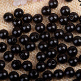 500pcs 6mm Round Plastic Imitation Pearl Spacer Beads DIY Craft Black