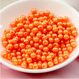 Maxbell 2x500pcs 6mm Round Plastic Imitation Pearl Spacer Beads DIY Craft Orange
