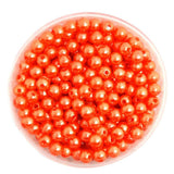 Maxbell 2x500pcs 6mm Round Plastic Imitation Pearl Spacer Beads DIY Craft Orange