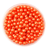 Maxbell 2x500pcs 6mm Round Plastic Imitation Pearl Spacer Beads DIY Craft Orange