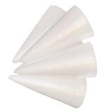 Maxbell 25x White Solid Cone Shaped Polystyrene Styrofoam for DIY Crafts Ornaments