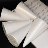 Maxbell 25x White Solid Cone Shaped Polystyrene Styrofoam for DIY Crafts Ornaments