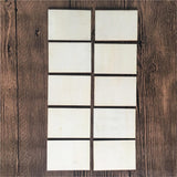 60Pcs Unfinished Rectangle Wood Sign Plaque Crafts Wooden Pieces Blank