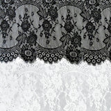 3 Yards Eyelash Lace Trim Ribbon Applique for Sewing Craft 33cm Wide Black