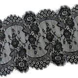 3 Yards Eyelash Lace Trim Ribbon Applique for Sewing Craft 33cm Wide Black