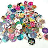 Maxbell 400pcs Colorful Wooden 2 Holes Painted Sewing Buttons Craft DIY Scrapbooking