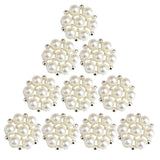 Maxbell 10 Pieces Crystal Diamante Pearl Flower Flatback Buttons for DIY Bridal Ornaments - Aladdin Shoppers