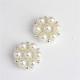 Maxbell 10 Pieces Crystal Diamante Pearl Flower Flatback Buttons for DIY Bridal Ornaments - Aladdin Shoppers