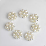 Maxbell 10 Pieces Crystal Diamante Pearl Flower Flatback Buttons for DIY Bridal Ornaments - Aladdin Shoppers