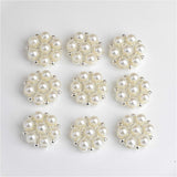 Maxbell 10 Pieces Crystal Diamante Pearl Flower Flatback Buttons for DIY Bridal Ornaments - Aladdin Shoppers
