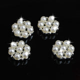 Maxbell 10 Pieces Crystal Diamante Pearl Flower Flatback Buttons for DIY Bridal Ornaments - Aladdin Shoppers