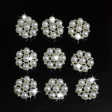 Maxbell 10 Pieces Crystal Diamante Pearl Flower Flatback Buttons for DIY Bridal Ornaments - Aladdin Shoppers