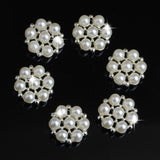 Maxbell 10 Pieces Crystal Diamante Pearl Flower Flatback Buttons for DIY Bridal Ornaments - Aladdin Shoppers