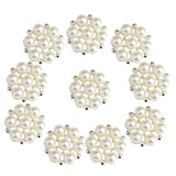 Maxbell 10 Pieces Crystal Diamante Pearl Flower Flatback Buttons for DIY Bridal Ornaments - Aladdin Shoppers