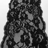 Maxbell 10Pcs 5 Yards Large Tiny Stretch Lace Trim Ribbon Mesh Trimming Black 15cm