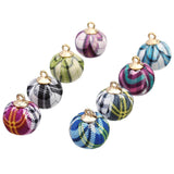 Maxbell 24 Pieces 15mm Multiple Color Fabric Covered Beads Charms Round Ball Pendant for DIY Earring Necklace Making Jewelry Findings - Aladdin Shoppers