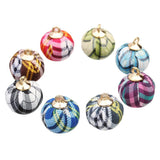 Maxbell 24 Pieces 15mm Multiple Color Fabric Covered Beads Charms Round Ball Pendant for DIY Earring Necklace Making Jewelry Findings - Aladdin Shoppers