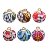 Maxbell 24 Pieces 15mm Multiple Color Fabric Covered Beads Charms Round Ball Pendant for DIY Earring Necklace Making Jewelry Findings - Aladdin Shoppers