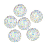 Maxbell 50 Pieces 12mm Resin Round Cabochon Rhinestone Flatback Embellishments White - Aladdin Shoppers