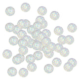 Maxbell 50 Pieces 12mm Resin Round Cabochon Rhinestone Flatback Embellishments White - Aladdin Shoppers