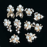 Maxbell 10 Pieces Diamante Rhinestone Crystal Pearl Embellishments Buttons for DIY Craft - Aladdin Shoppers