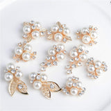 Maxbell 10 Pieces Diamante Rhinestone Crystal Pearl Embellishments Buttons for DIY Craft - Aladdin Shoppers