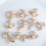 Maxbell 10 Pieces Diamante Rhinestone Crystal Pearl Embellishments Buttons for DIY Craft - Aladdin Shoppers
