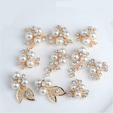 Maxbell 10 Pieces Diamante Rhinestone Crystal Pearl Embellishments Buttons for DIY Craft - Aladdin Shoppers