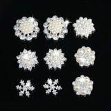 Maxbell 10 Pieces Mixed Diamond Flower Center Buttons Pearl Embellishment for Bouquet, DIY Wedding Craft, Scrapbooking Card, Flat back Rhinestone Embellishment - Aladdin Shoppers