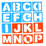 Maxbell 36 Pieces Arabic Numbers & Alphabet Drawing Template Stencils Ruler for Kids