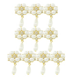 Maxbell 20Pcs 28X53mm Rhinestone Pearl Buttons Flatback Embellishments Gold&Silver