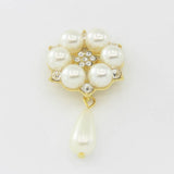 Maxbell 20Pcs 28X53mm Rhinestone Pearl Buttons Flatback Embellishments Gold&Silver