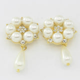 Maxbell 20Pcs 28X53mm Rhinestone Pearl Buttons Flatback Embellishments Gold&Silver