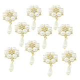 Maxbell 20Pcs 28X53mm Rhinestone Pearl Buttons Flatback Embellishments Gold&Silver