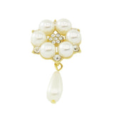 Maxbell 20Pcs 28X53mm Rhinestone Pearl Buttons Flatback Embellishments Gold&Silver
