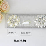 Maxbell 20Pcs 28X53mm Rhinestone Pearl Buttons Flatback Embellishments Gold&Silver