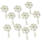 Maxbell 20Pcs 28X53mm Rhinestone Pearl Buttons Flatback Embellishments Gold&Silver