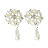 Maxbell 20Pcs 28X53mm Rhinestone Pearl Buttons Flatback Embellishments Gold&Silver