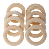 Maxbell 10 Pieces 58mm Wooden Loop Connectors Circles Natural Wood Teething Rings for DIY Craft - Aladdin Shoppers