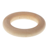Maxbell 10 Pieces 58mm Wooden Loop Connectors Circles Natural Wood Teething Rings for DIY Craft - Aladdin Shoppers