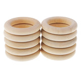 Maxbell 10 Pieces 58mm Wooden Loop Connectors Circles Natural Wood Teething Rings for DIY Craft - Aladdin Shoppers