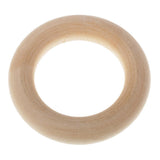 Maxbell 10 Pieces 58mm Wooden Loop Connectors Circles Natural Wood Teething Rings for DIY Craft - Aladdin Shoppers