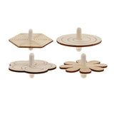 Maxbell 4 Pieces Assorted Unfinished Wood Peg-Top Spinning Top Gyro for Kids DIY Crafts - Aladdin Shoppers